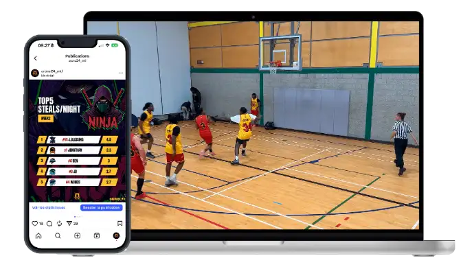 Match de basketball 3x3 Arena24 à Montréal filmé pour stats et highlights des joueurs