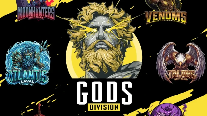 Logo de la Gods Division, ligue de basketball 3x3 à Montréal