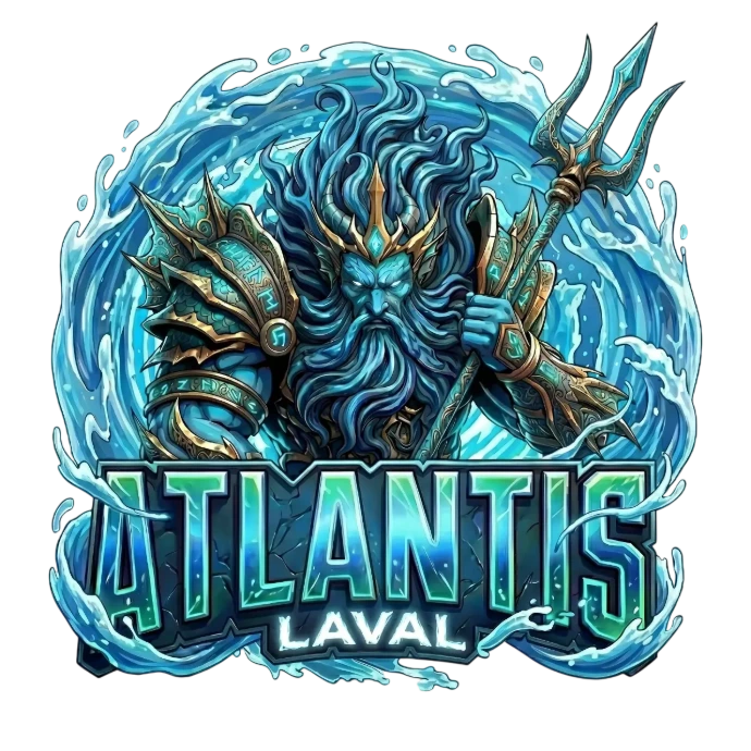 Logo officiel du Blason Atlantis, équipe de la Gods Division de la ligue de basketball 3x3 Arena24 à Montréal