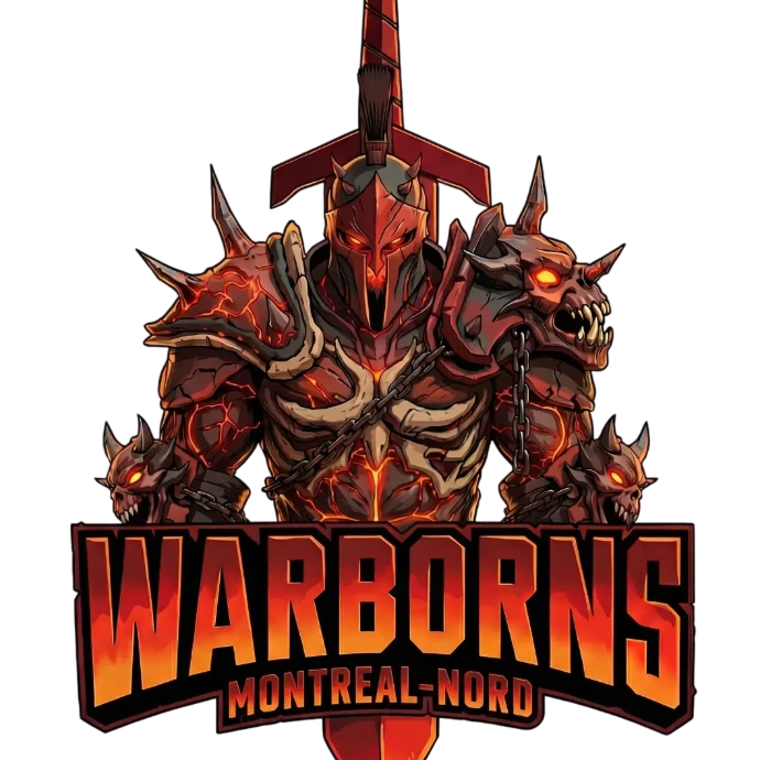 Logo officiel du Blason Warborns, équipe de la Gods Division de la ligue de basketball 3x3 Arena24 à Montréal